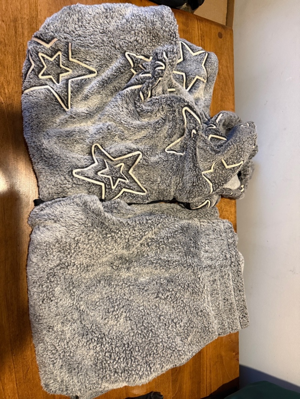 No Boundaries Plush Light Gray Sherpa Hoodie and Pants Set